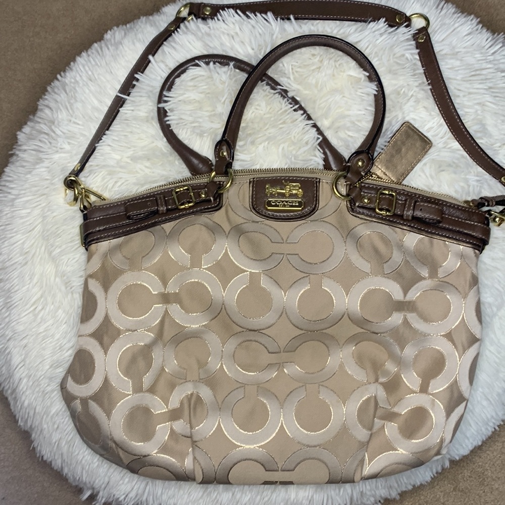 COACH Lindsey Khaki Beige Bag